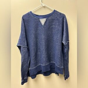 True Craft Blue Long Sleeve Distressed Shirt